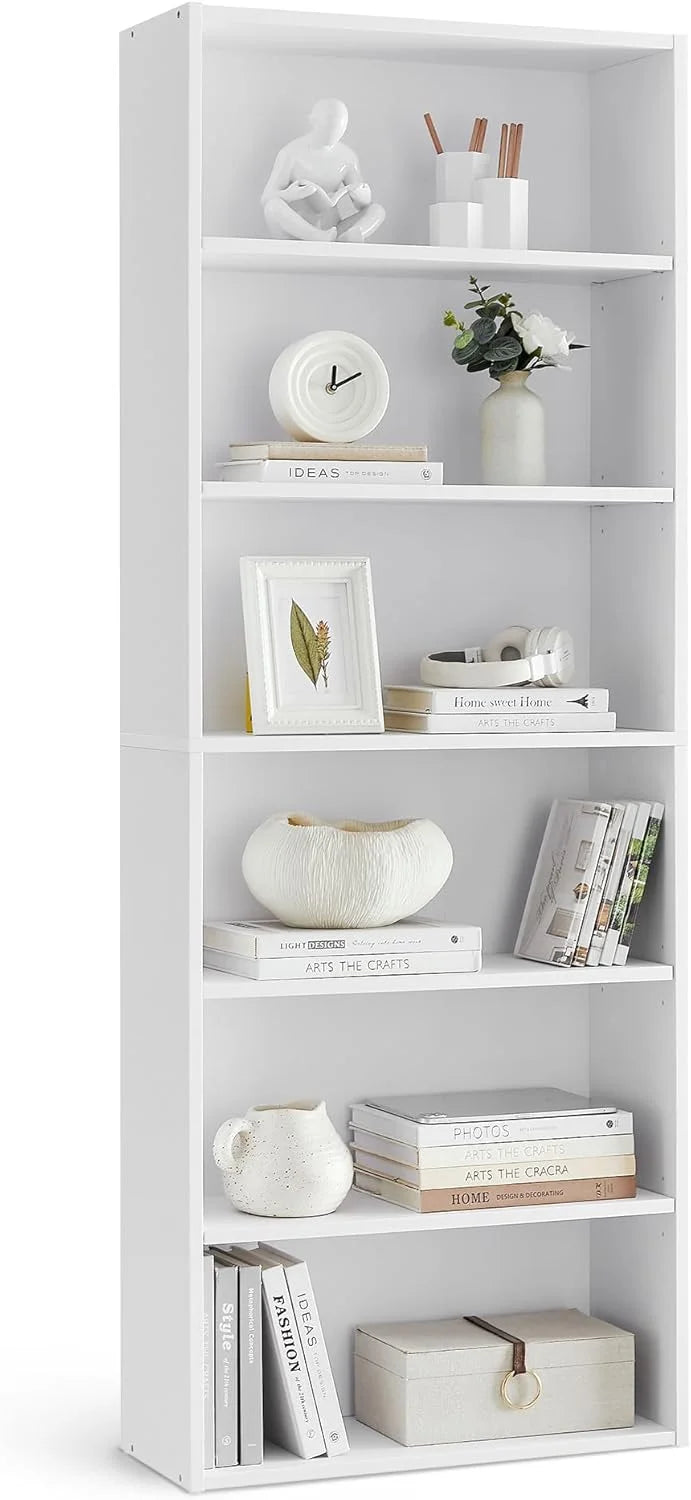 Bookshelf, 6-Tier Bookcase, Book Shelf, Open Storage Shelf
