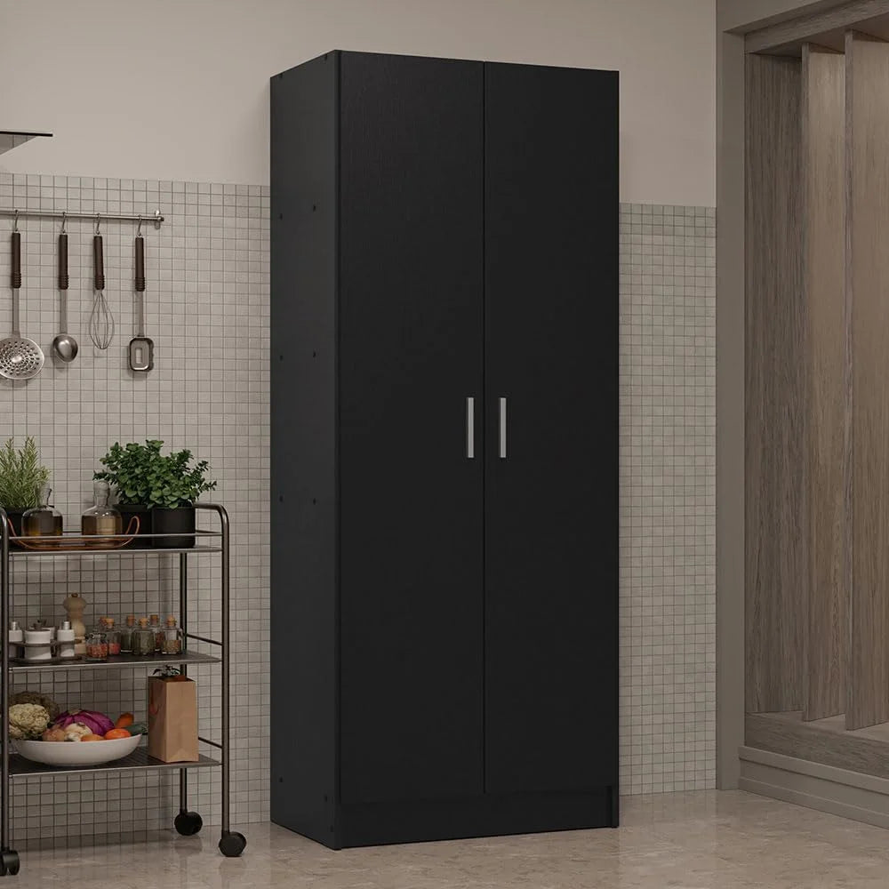 Kitchen Pantry Storage Cabinet 2 Doors with 5 Utility Shelves