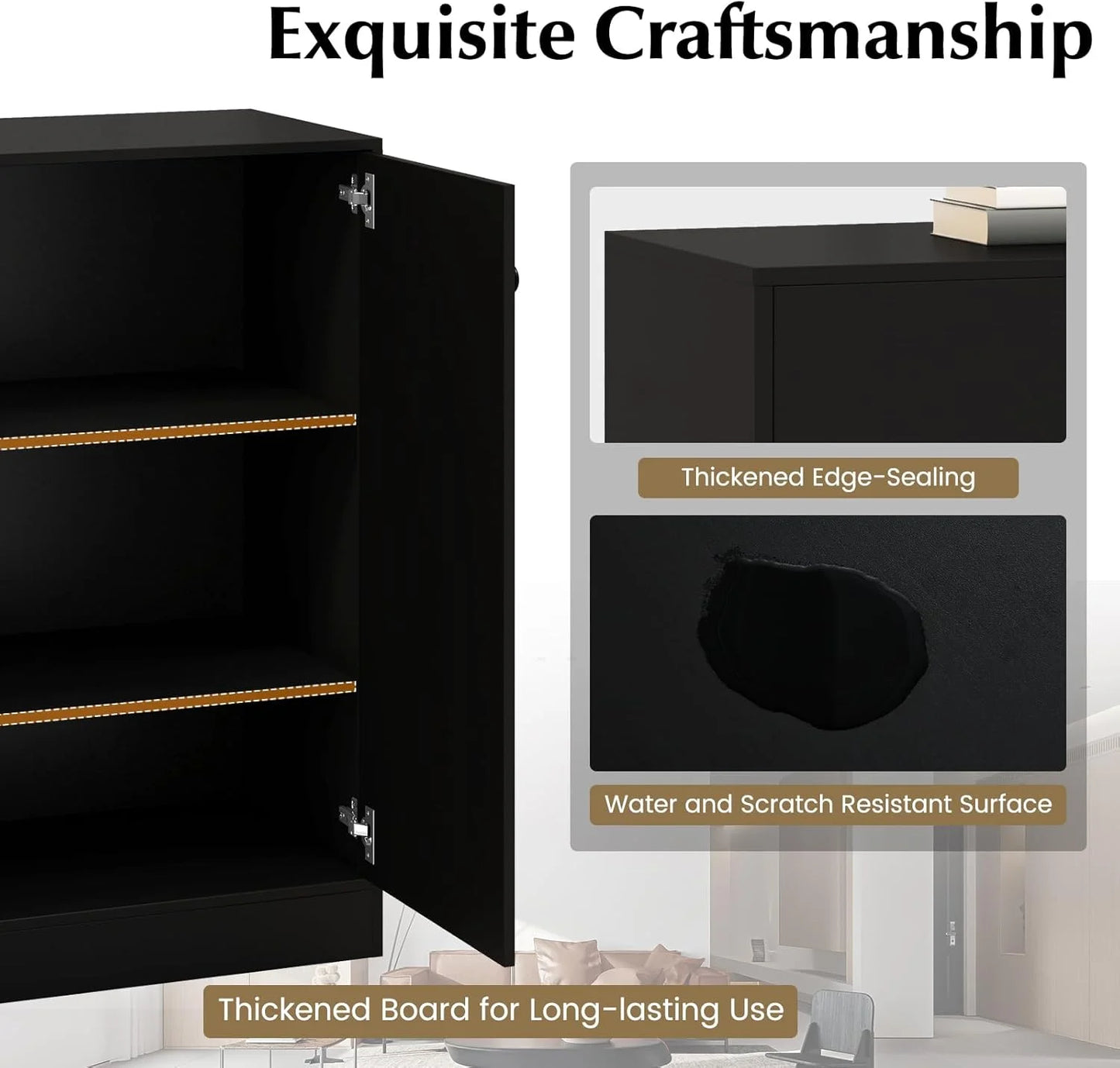 2-Door Storage Cabinet, Modern Floor Cabinet