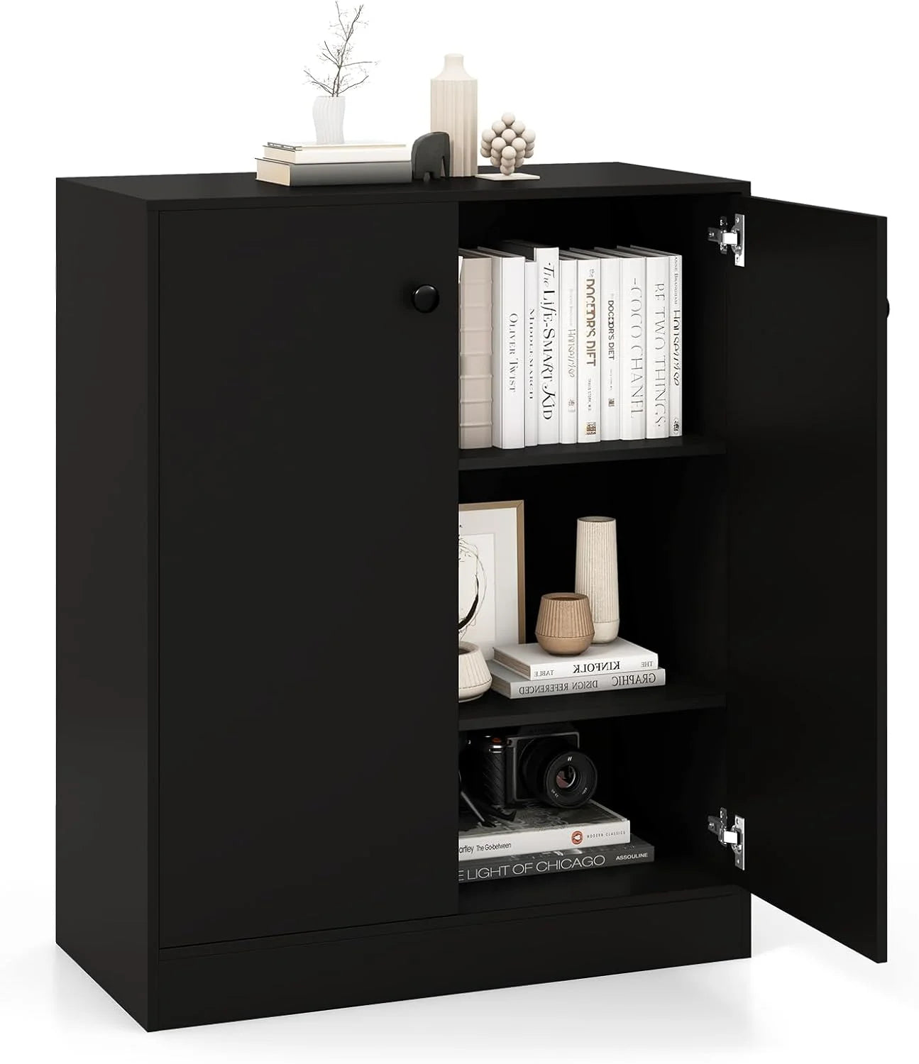 2-Door Storage Cabinet, Modern Floor Cabinet