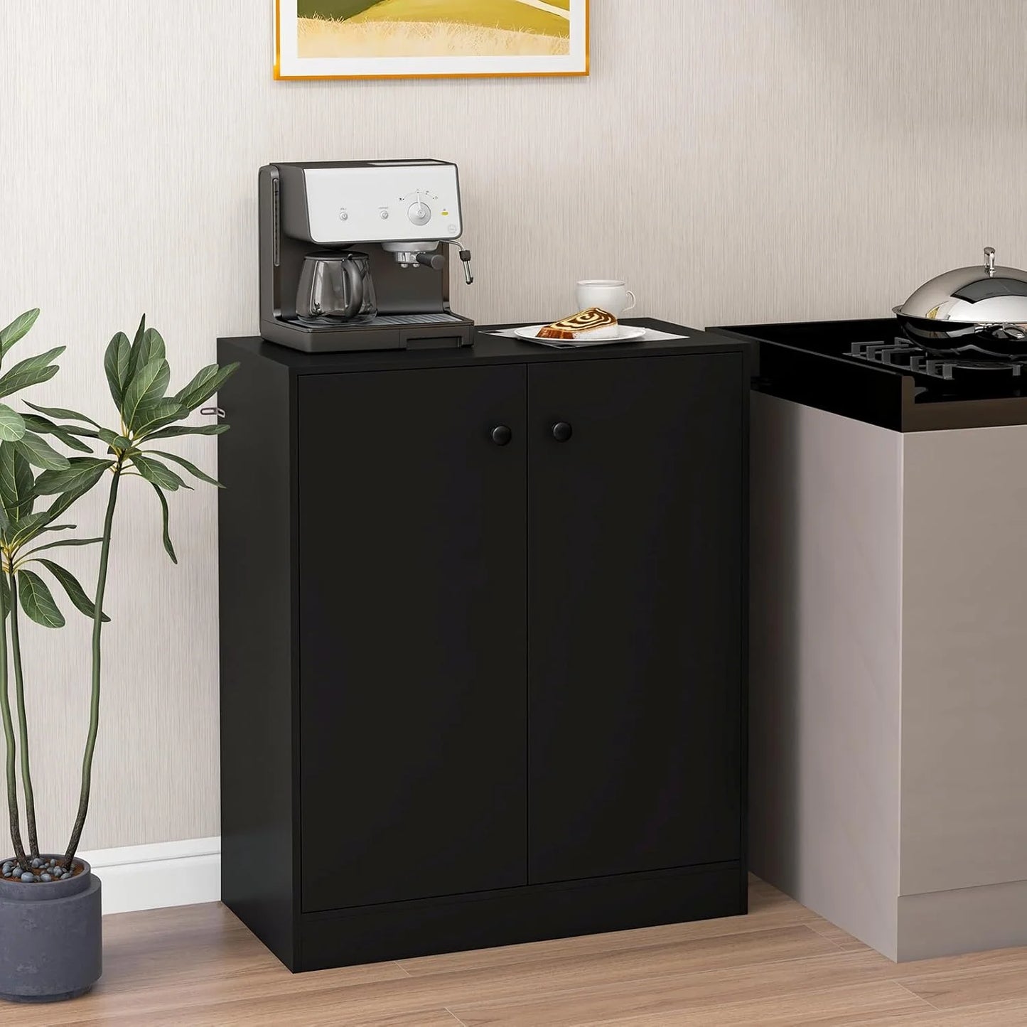 2-Door Storage Cabinet, Modern Floor Cabinet