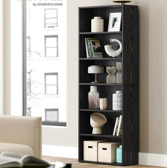 Bookshelf, 6-Tier Bookcase, Book Shelf, Open Storage Shelf