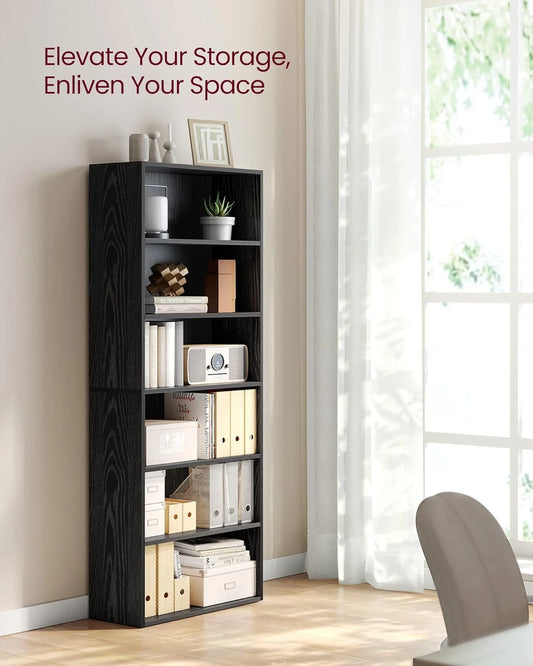 Bookshelf, 6-Tier Bookcase, Book Shelf, Open Storage Shelf